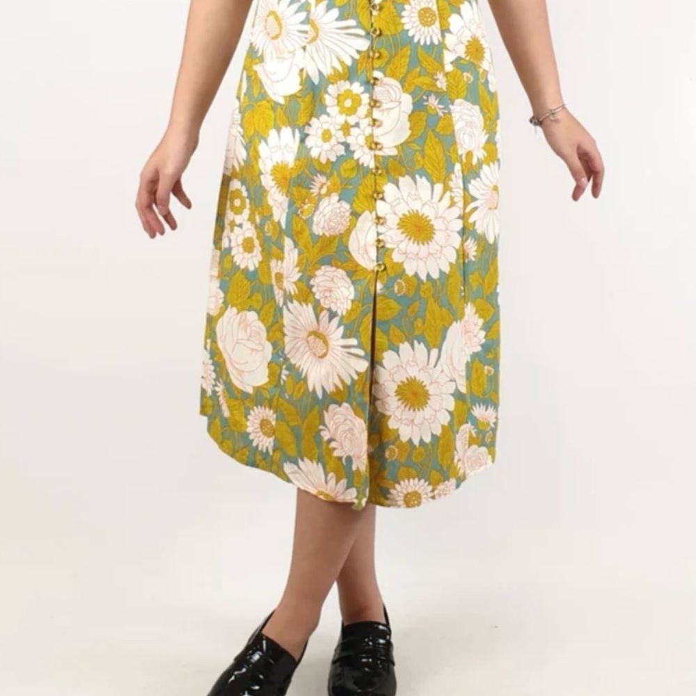 ASOS Women's Vintage Inspired A-Line Midi Skirt Resort Wear Sz-10